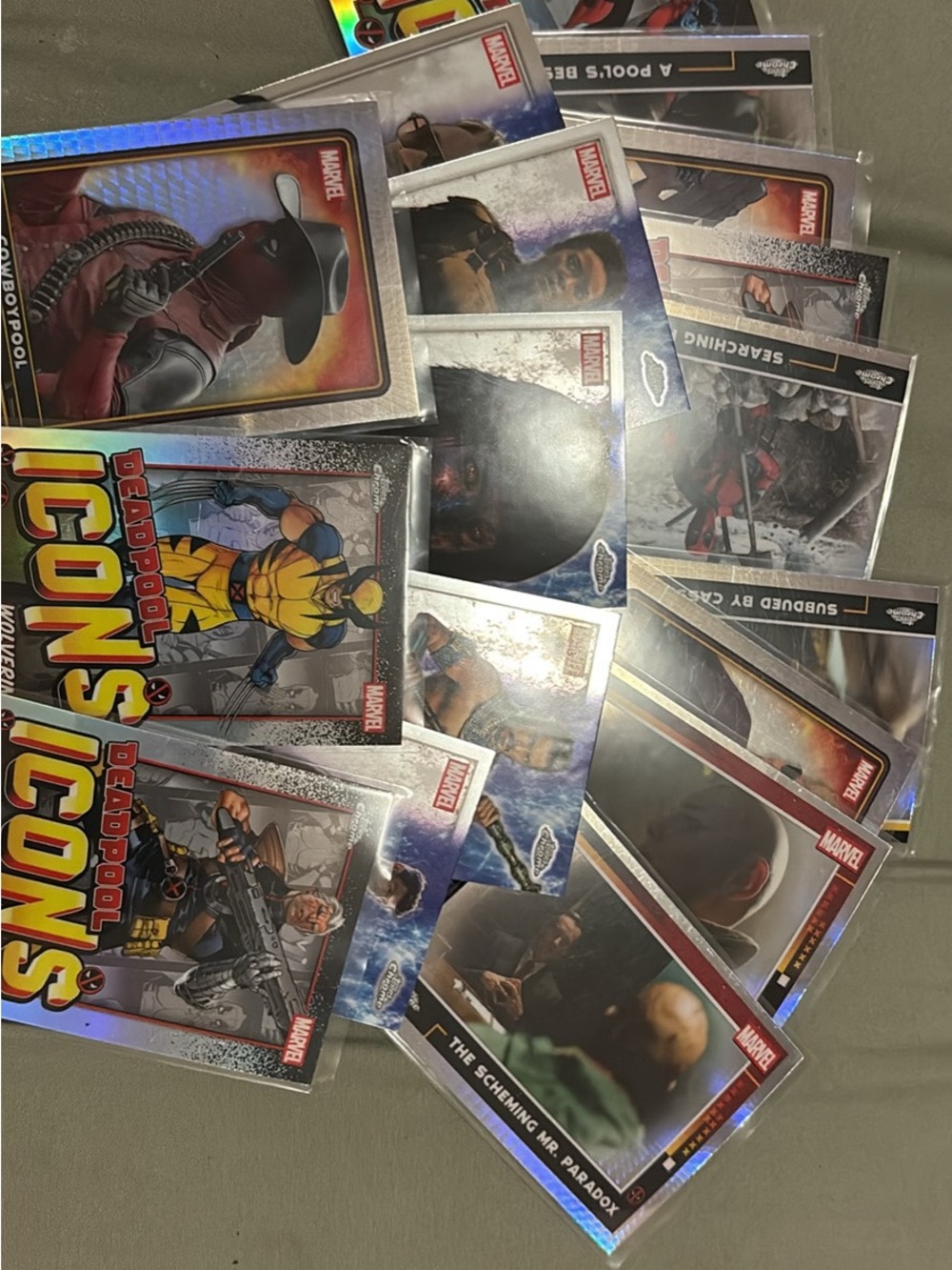 Marvel Deadpool Card Lot with Silver Foil and Red Accents